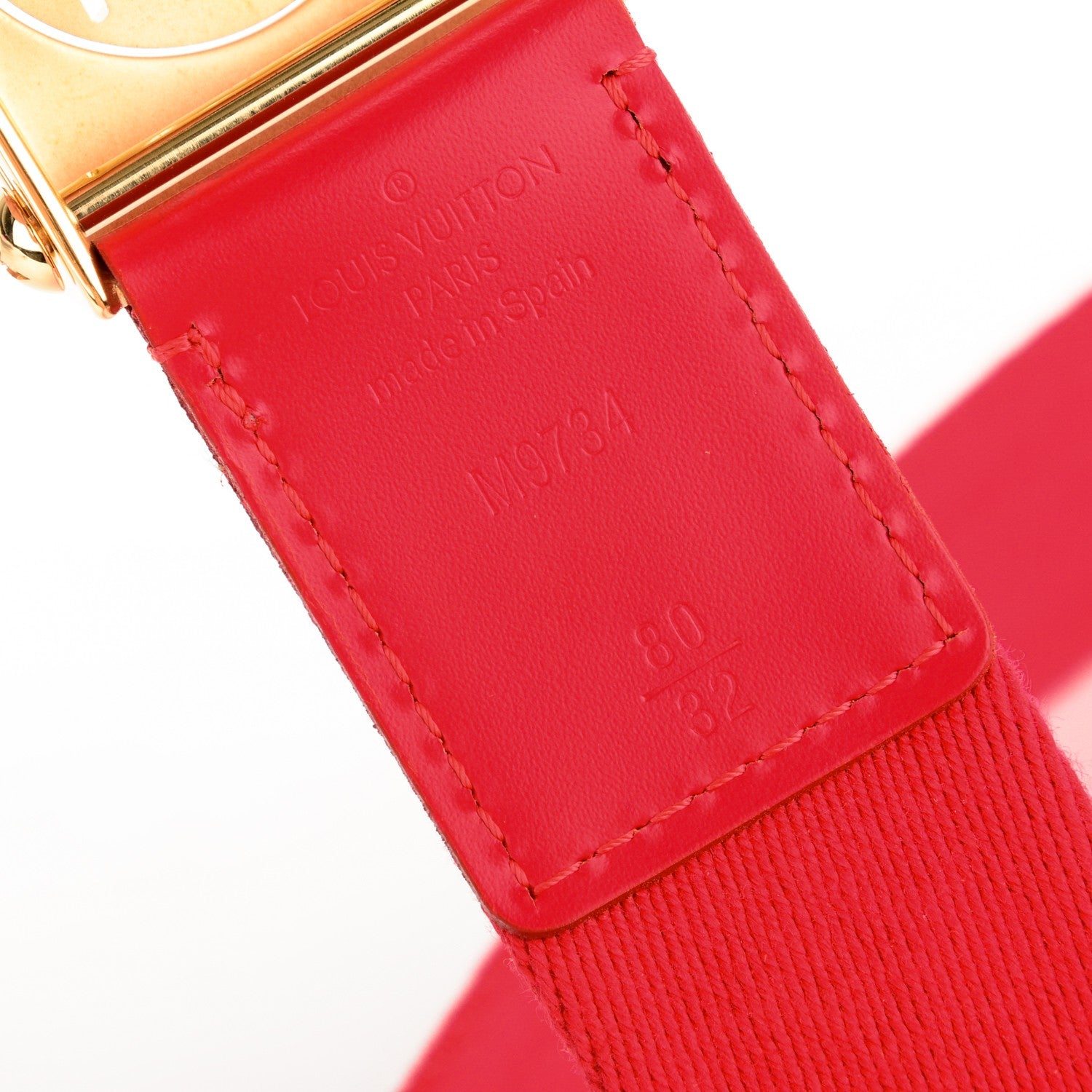 Louis Vuitton Canvas Monogram LV Cut Belt 80 32 Red 4 of 4