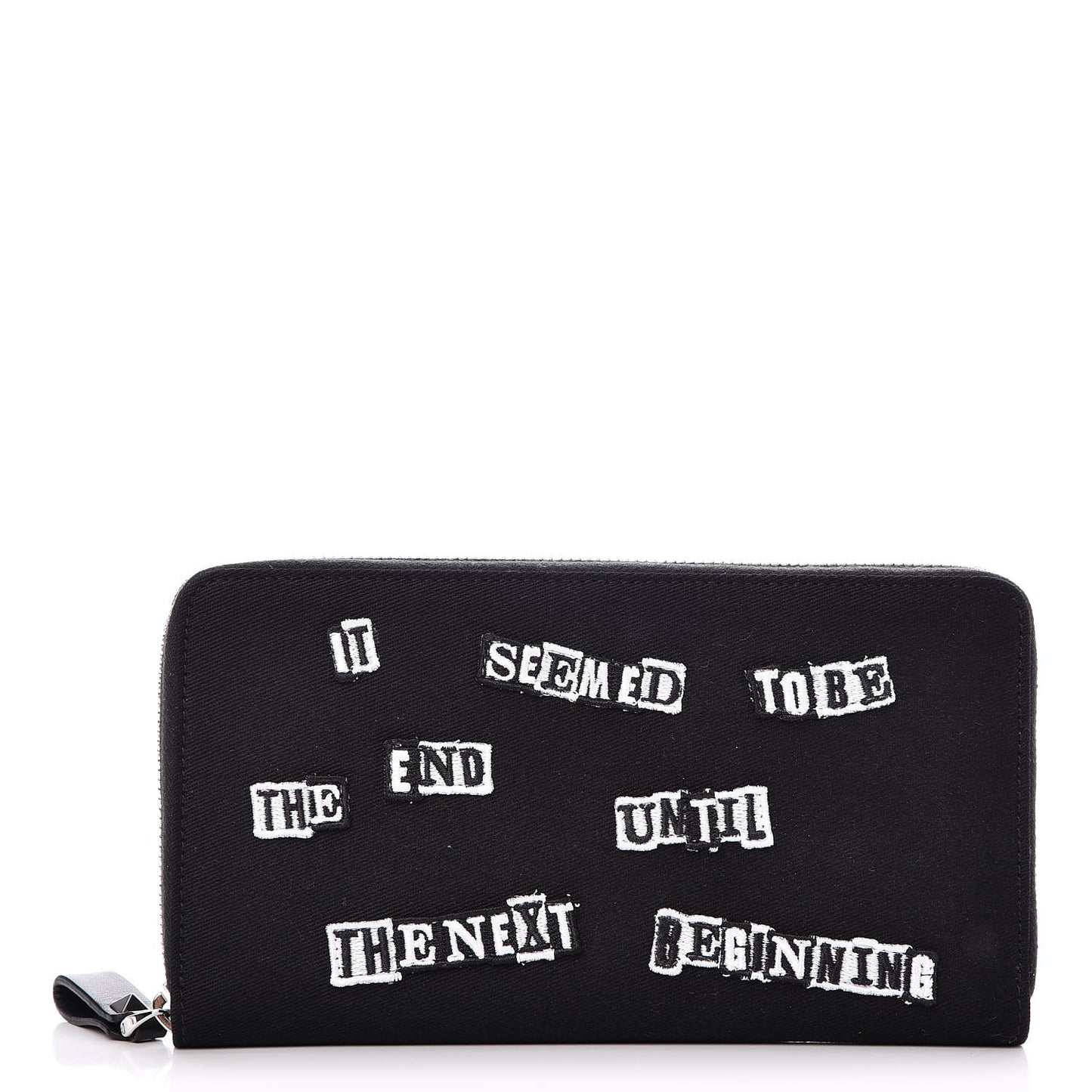 X JAMIE REID Cotton Canvas Zip Around Wallet Black