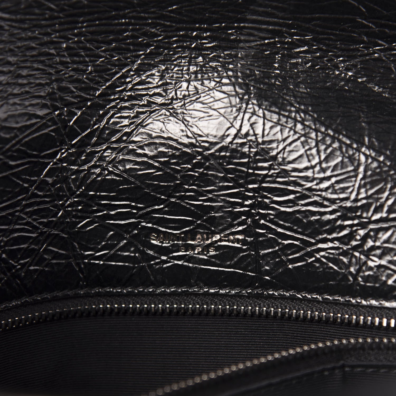 Saint Laurent Crinkled Calfskin Matelasse Monogram Medium Niki Chain Satchel Black 8 of 12
