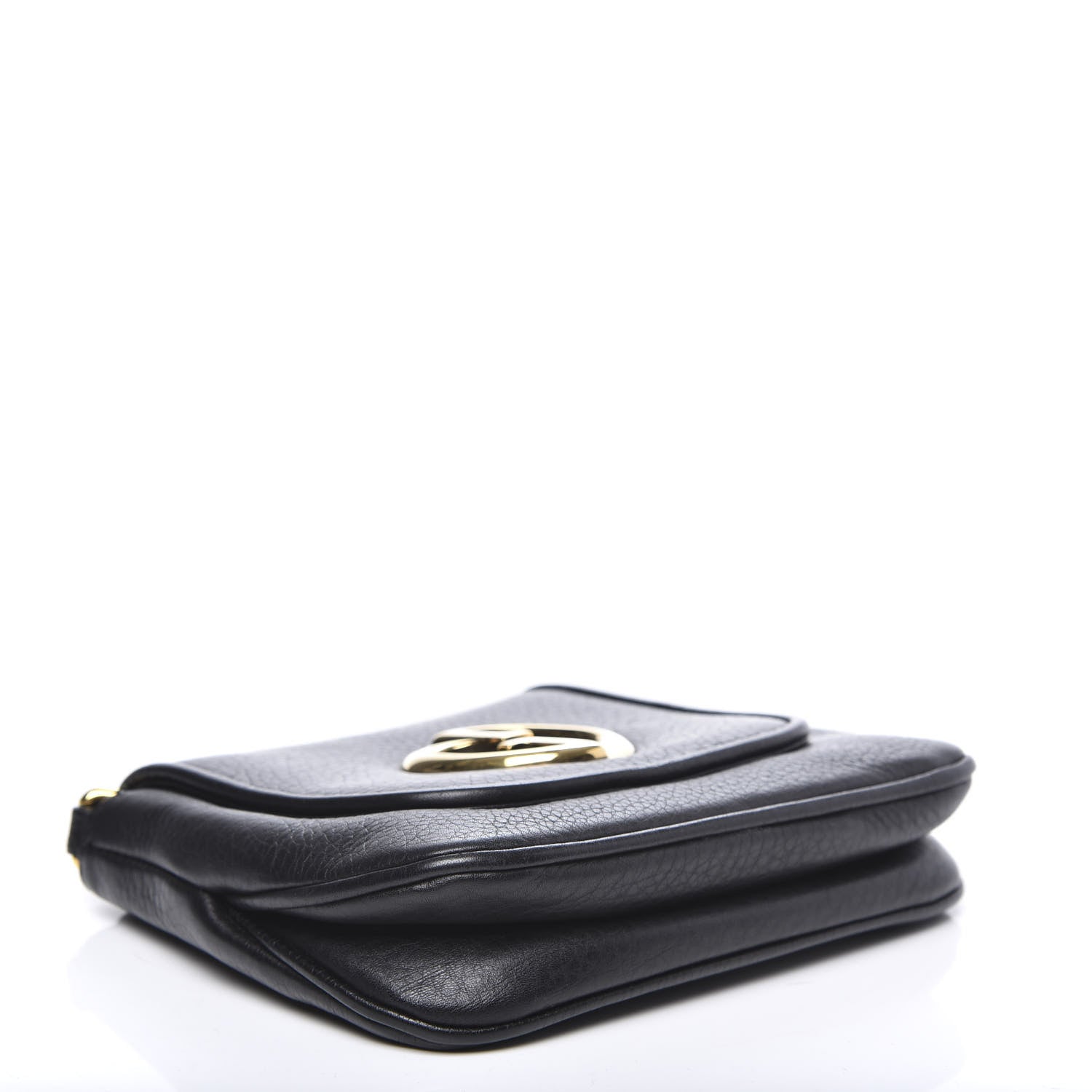Gucci Pebbled Calfskin Small 1973 Chain Shoulder Bag Black 3 of 9