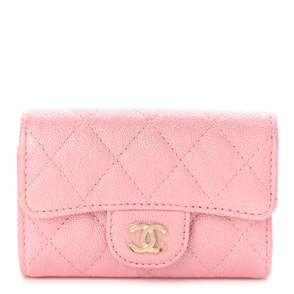 Chanel Iridescent Caviar Quilted Classic 4 Key Holder Wallet Pink 1 of 9