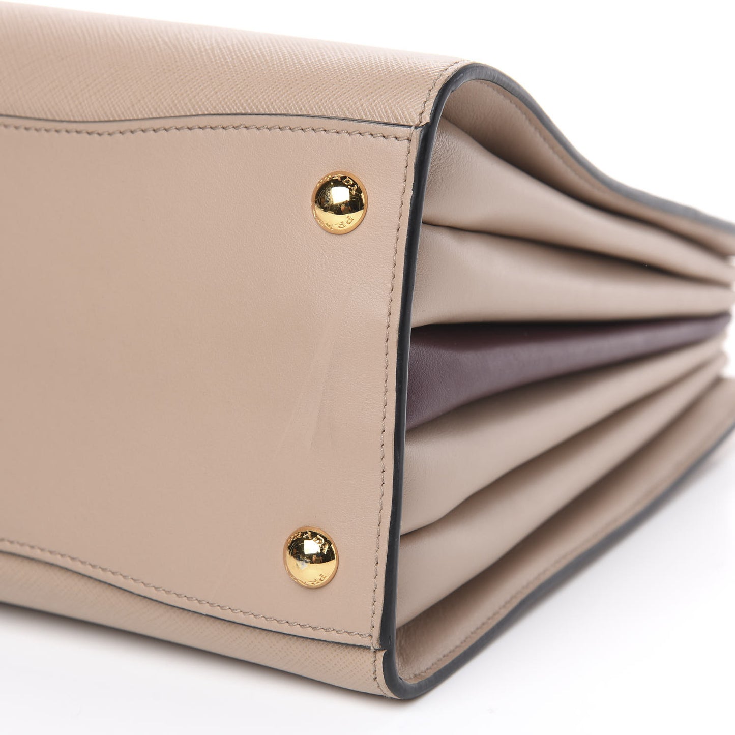 Saffiano City Calfskin Bibliothèque Top Handle Cammeo Granato