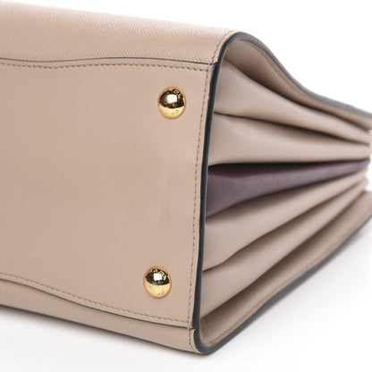 Prada Saffiano City Calfskin Bibliothèque Top Handle Cammeo Granato 13 of 22