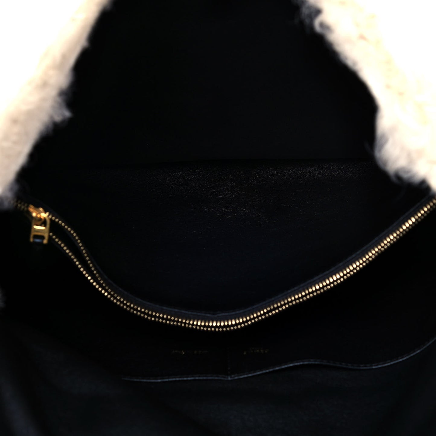 Shearling Gourmette Shoulder Bag Cream