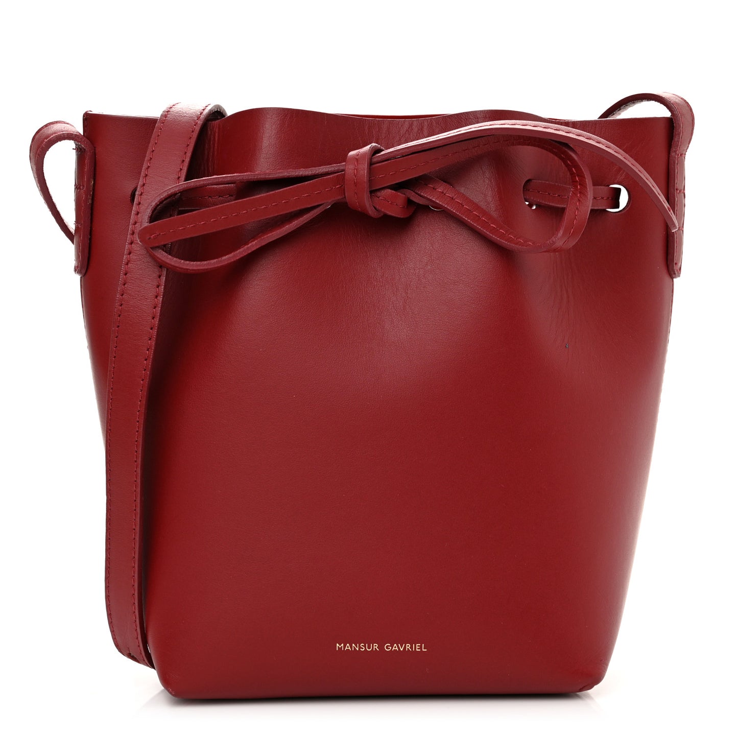Calfskin Mini Mini Bucket Bag Burgundy