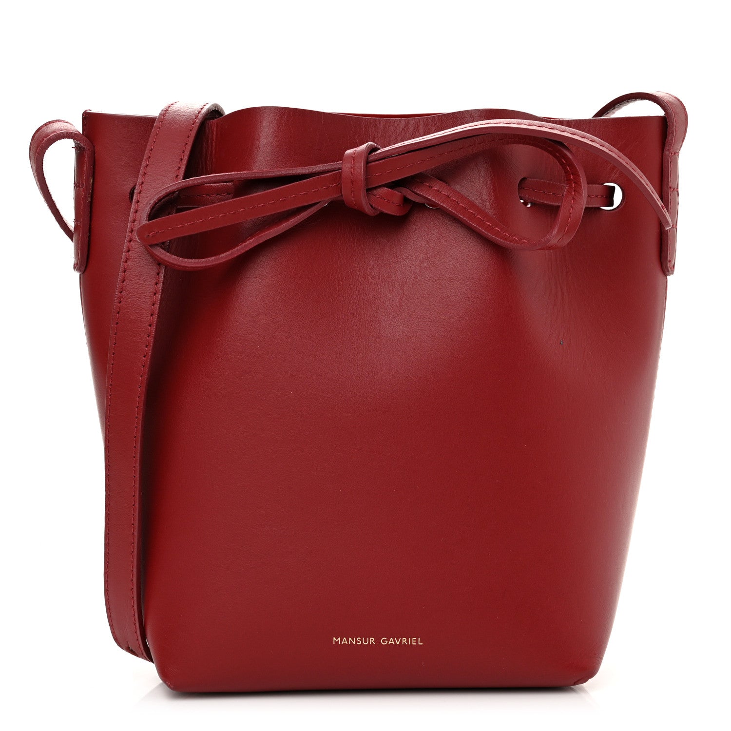 Mansur Gavriel Calfskin Mini Mini Bucket Bag Burgundy 1 of 10
