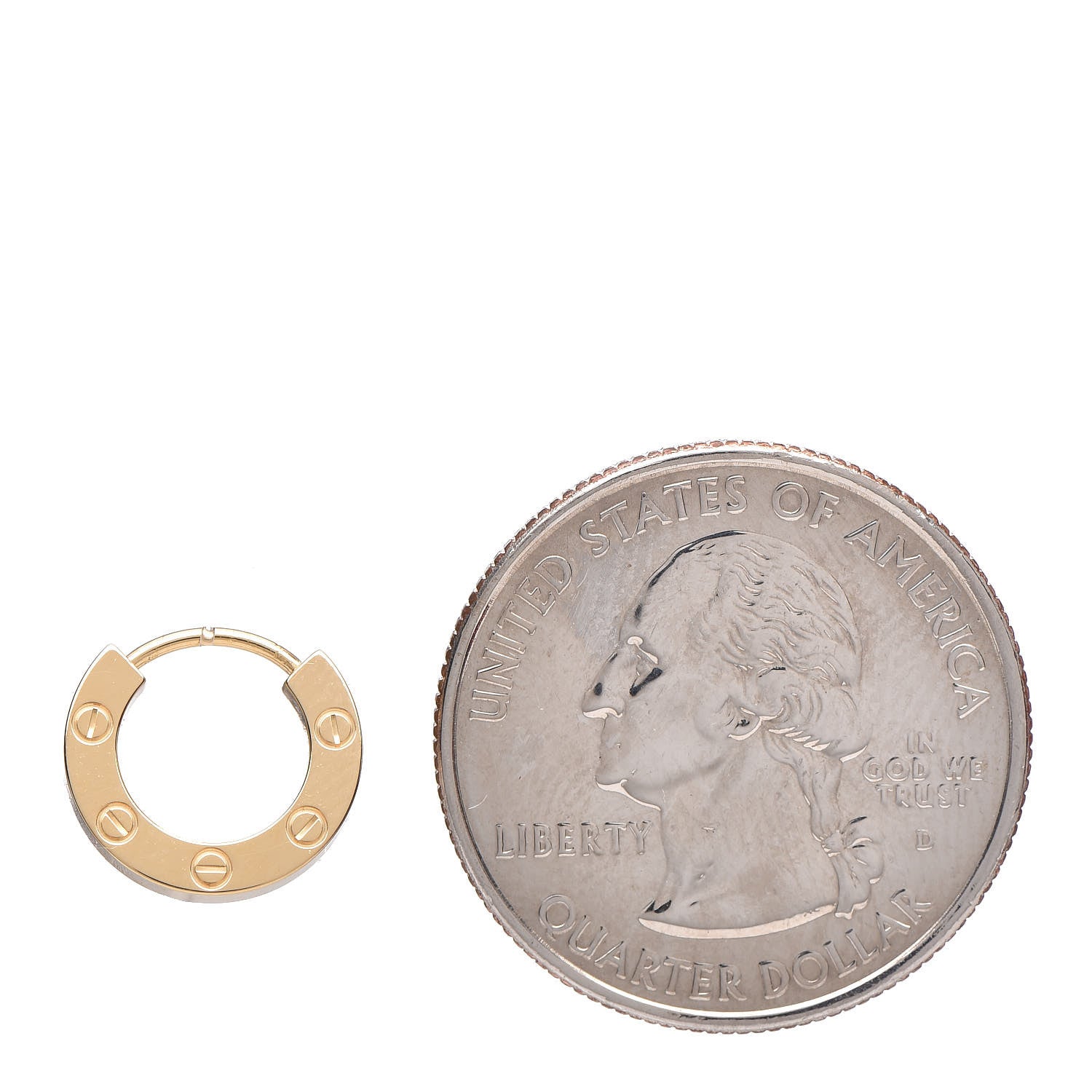 Cartier 18K Yellow Gold Single LOVE Hoop Earring 2 of 5