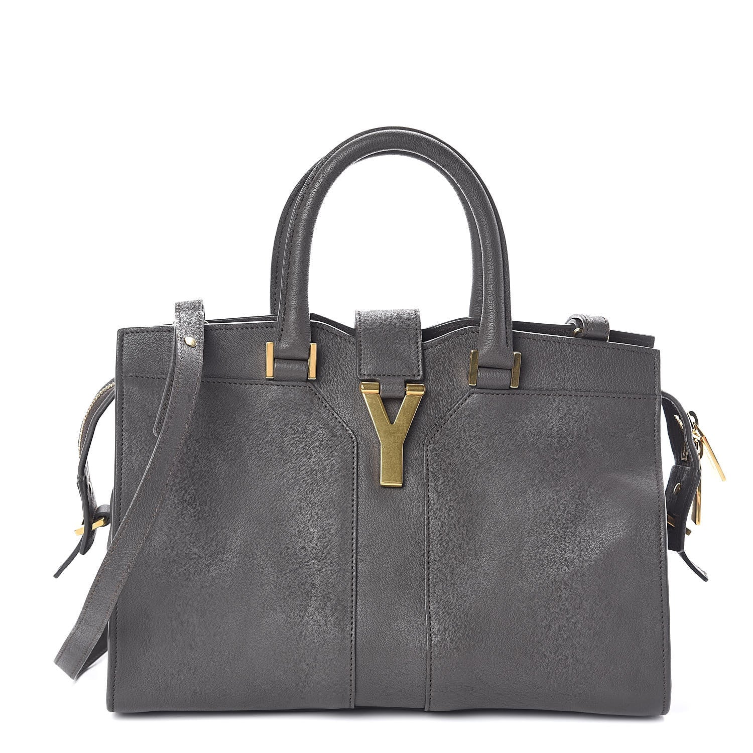 Saint Laurent Sheepskin Small Cabas ChYc Grey 1 of 10