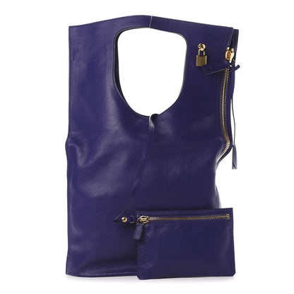 Tom Ford Ramskin Large Alix Padlock Zip Shoulder Bag Violet 3 of 13