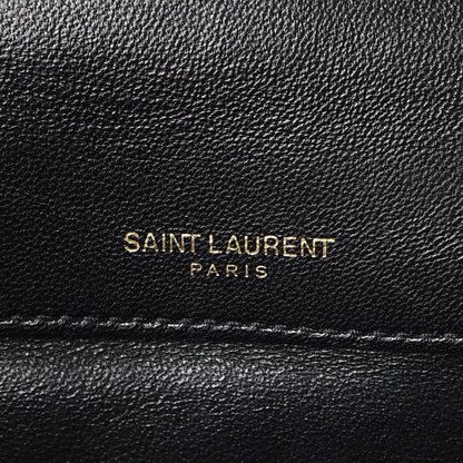 Saint Laurent Patent Calfskin Matelasse Monogram Small Vicky Chain Bag Black 6 of 8