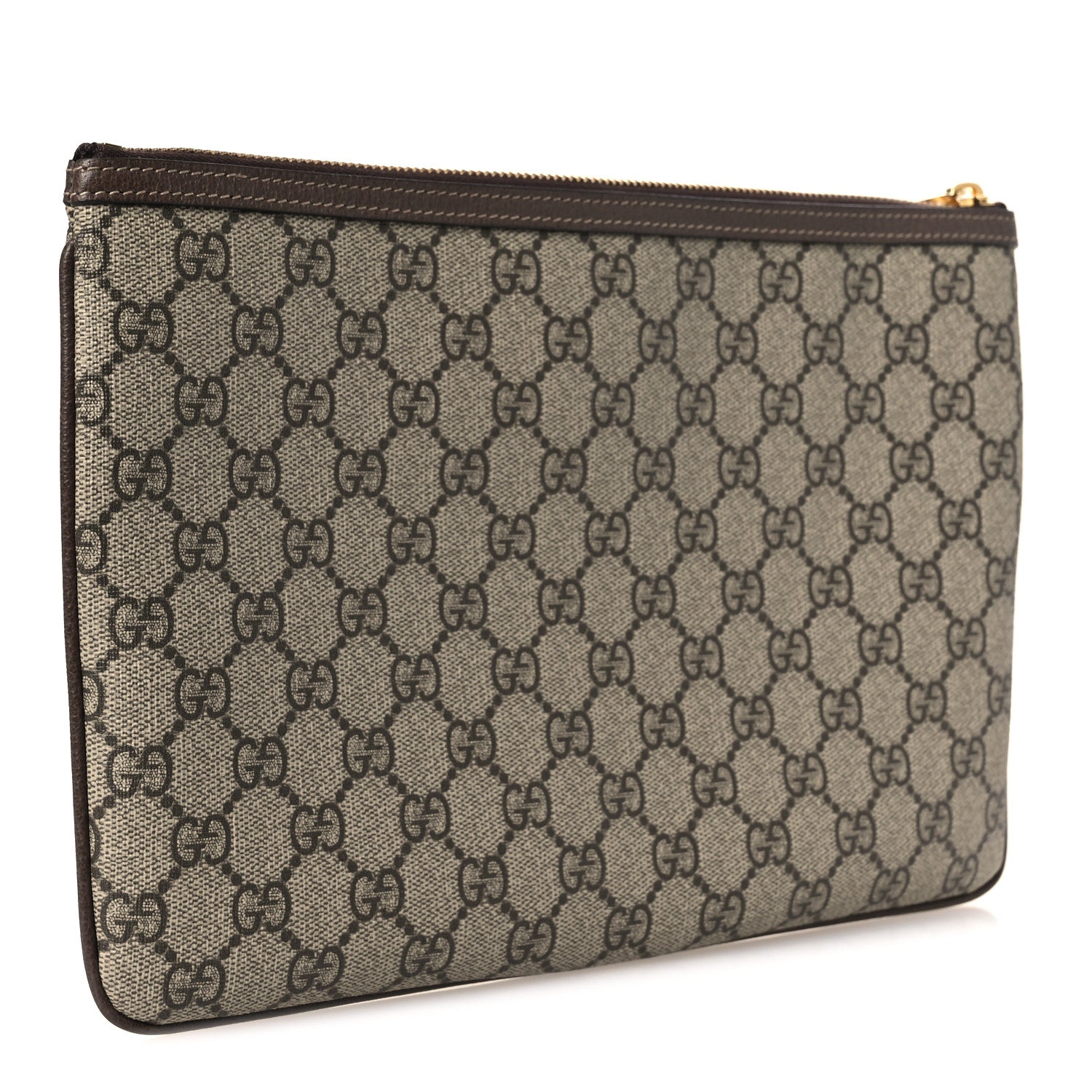 Gucci GG Supreme Monogram Large Ophidia Pouch Clutch Brown 3 of 9
