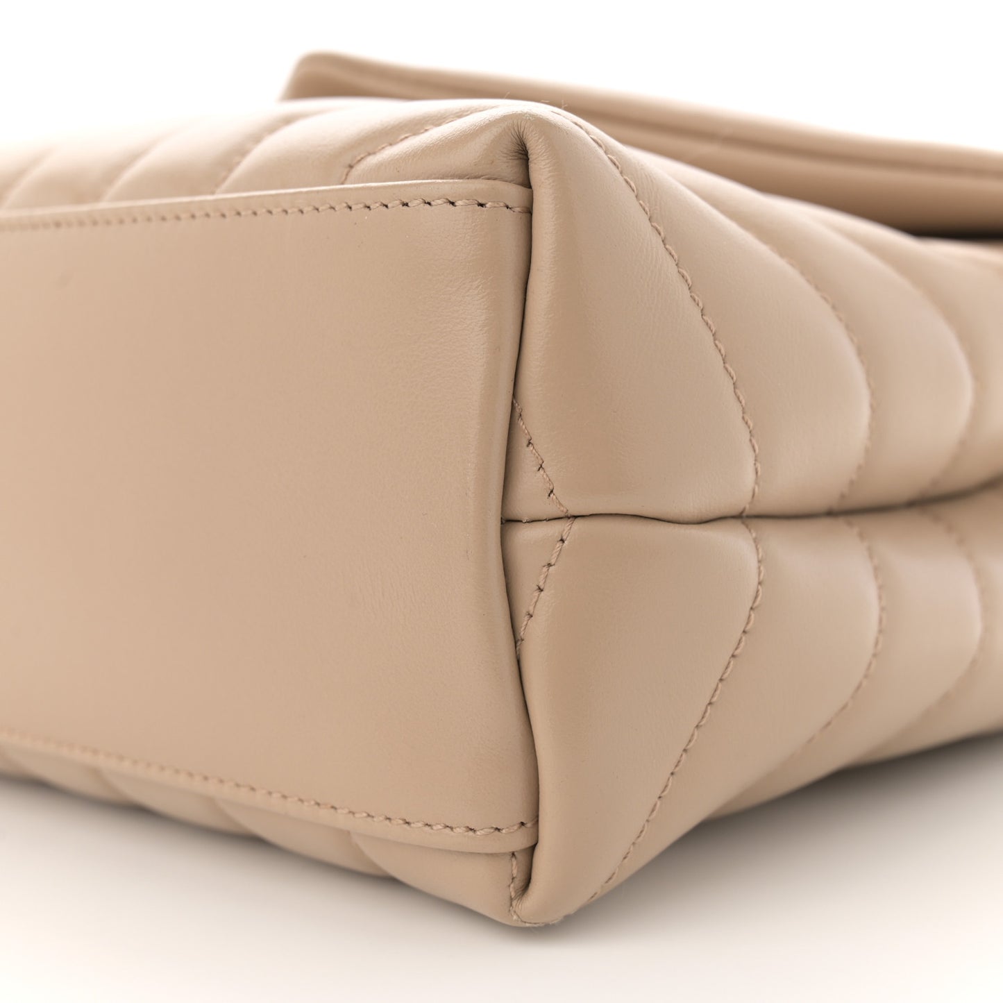 Calfskin Y Quilted Monogram Small Loulou Chain Satchel Dark Beige