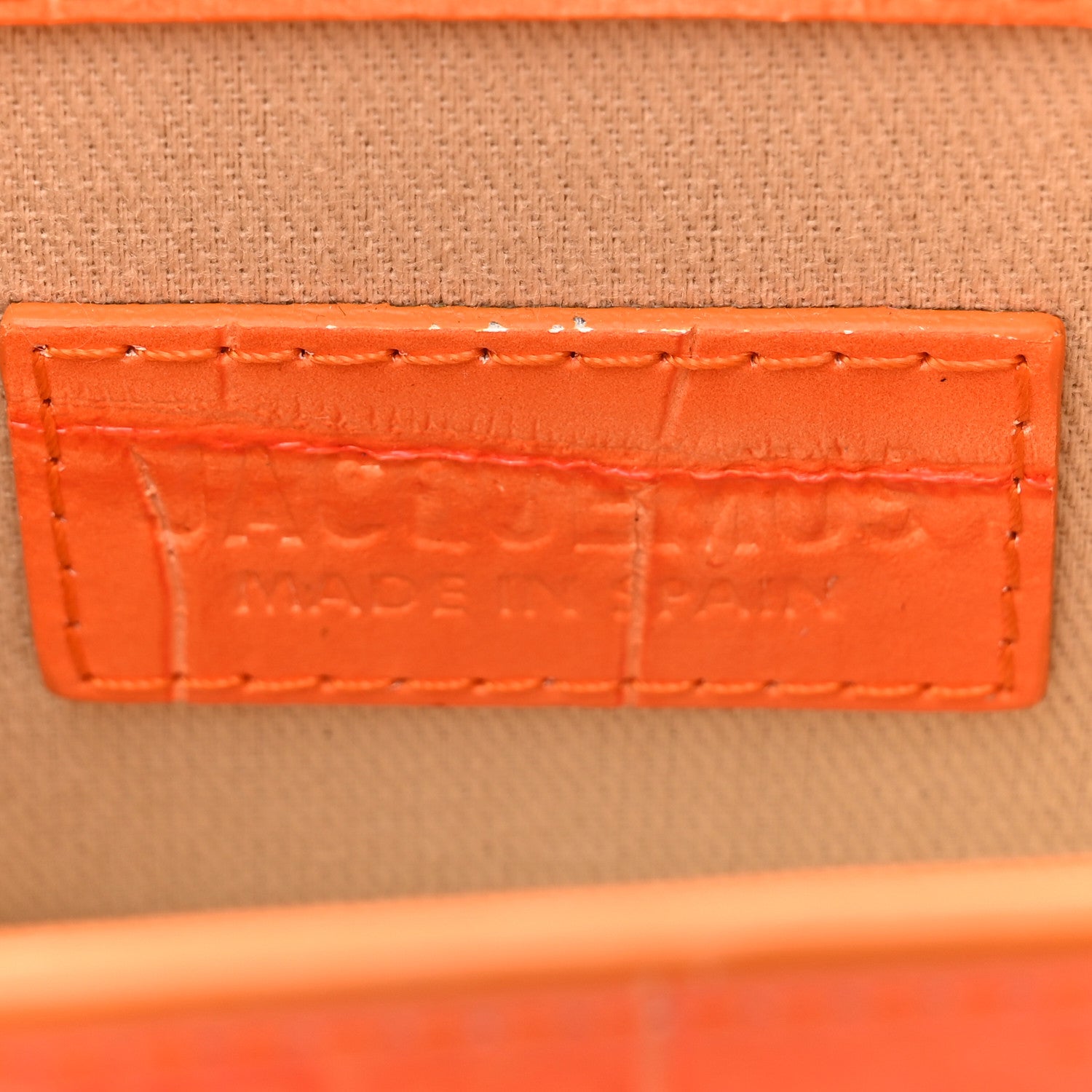 Jacquemus Calfskin Crocodile Embossed Le Chiquito Orange 6 of 16