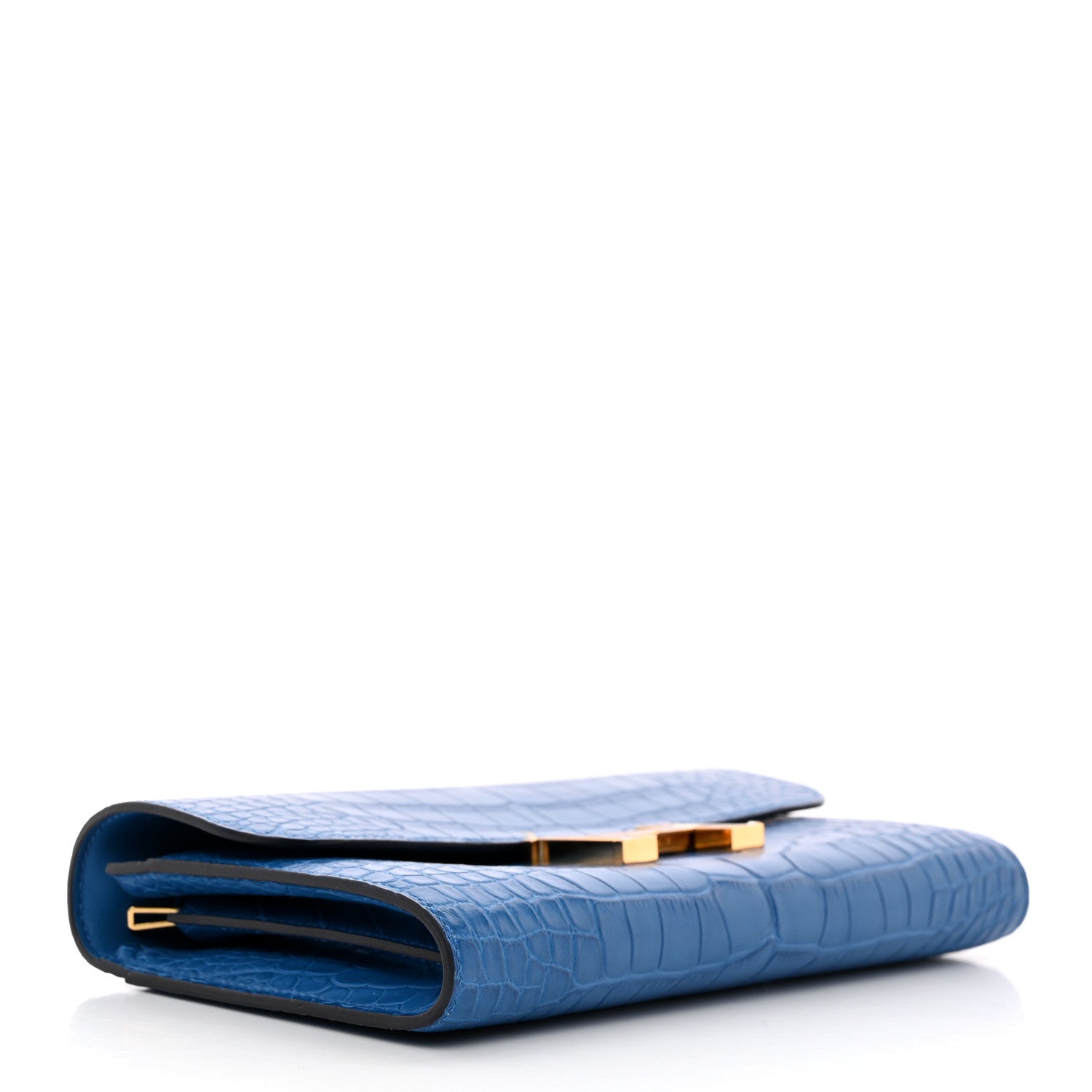 Hermes Matte Alligator Constance Long Wallet To Go Bleu Zellige 4 of 13