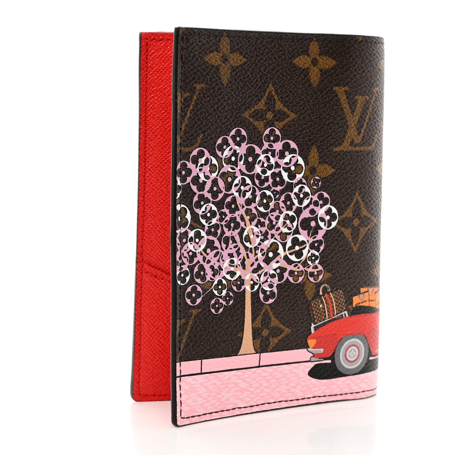 LOUIS VUITTON Monogram 2019 Christmas Animation Passport Cover Rouge