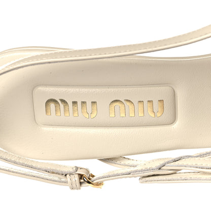 Miu Miu Vernice Buckle 55mm Slingback Pumps 37 White 8 of 8