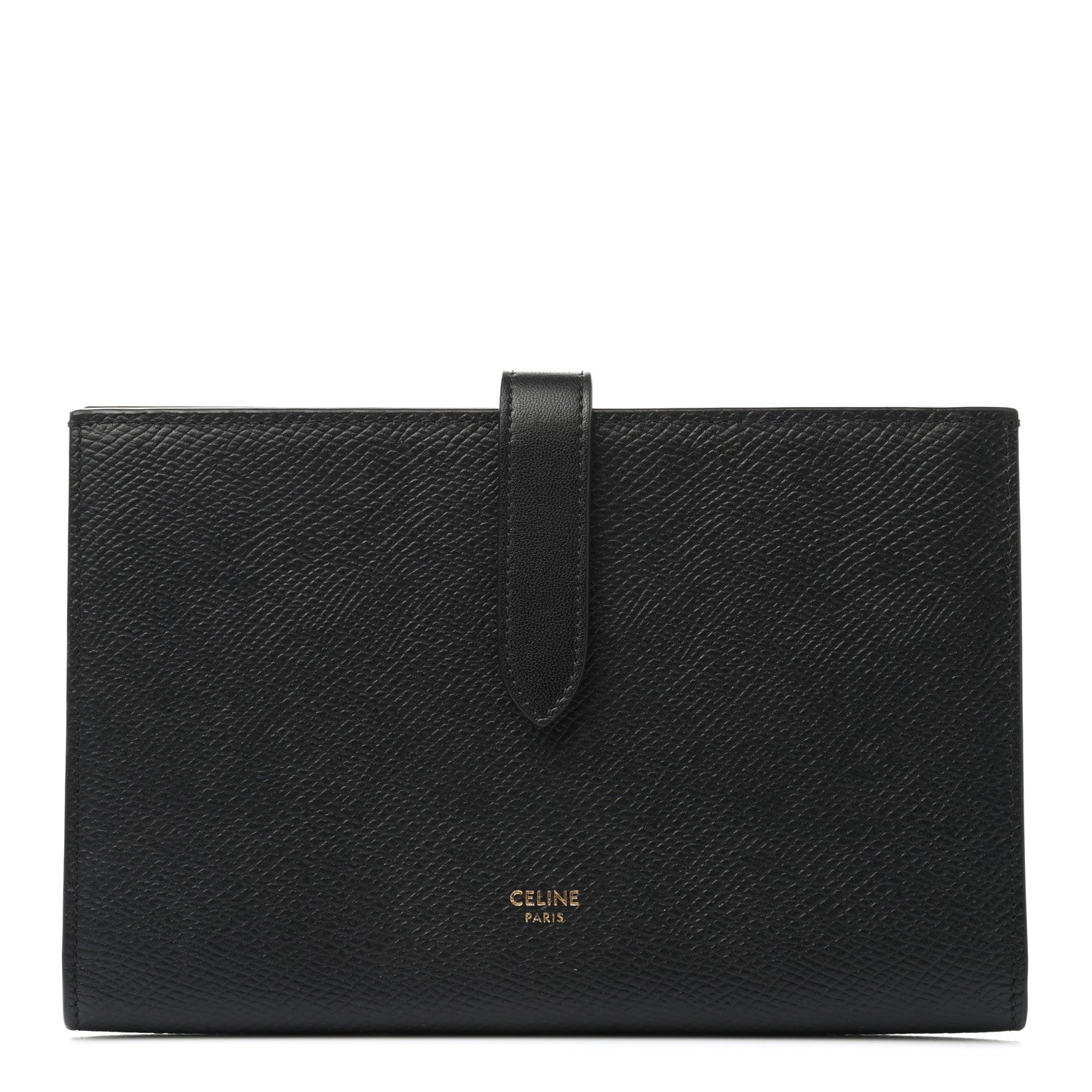 Celine Grained Calfskin Large Multifunction Strap Wallet Black 1 of 7