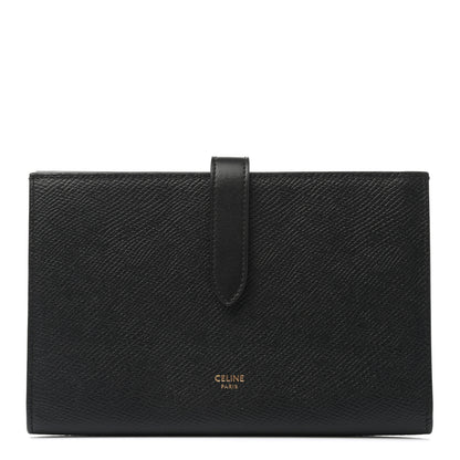 Celine Grained Calfskin Large Multifunction Strap Wallet Black 1 of 7