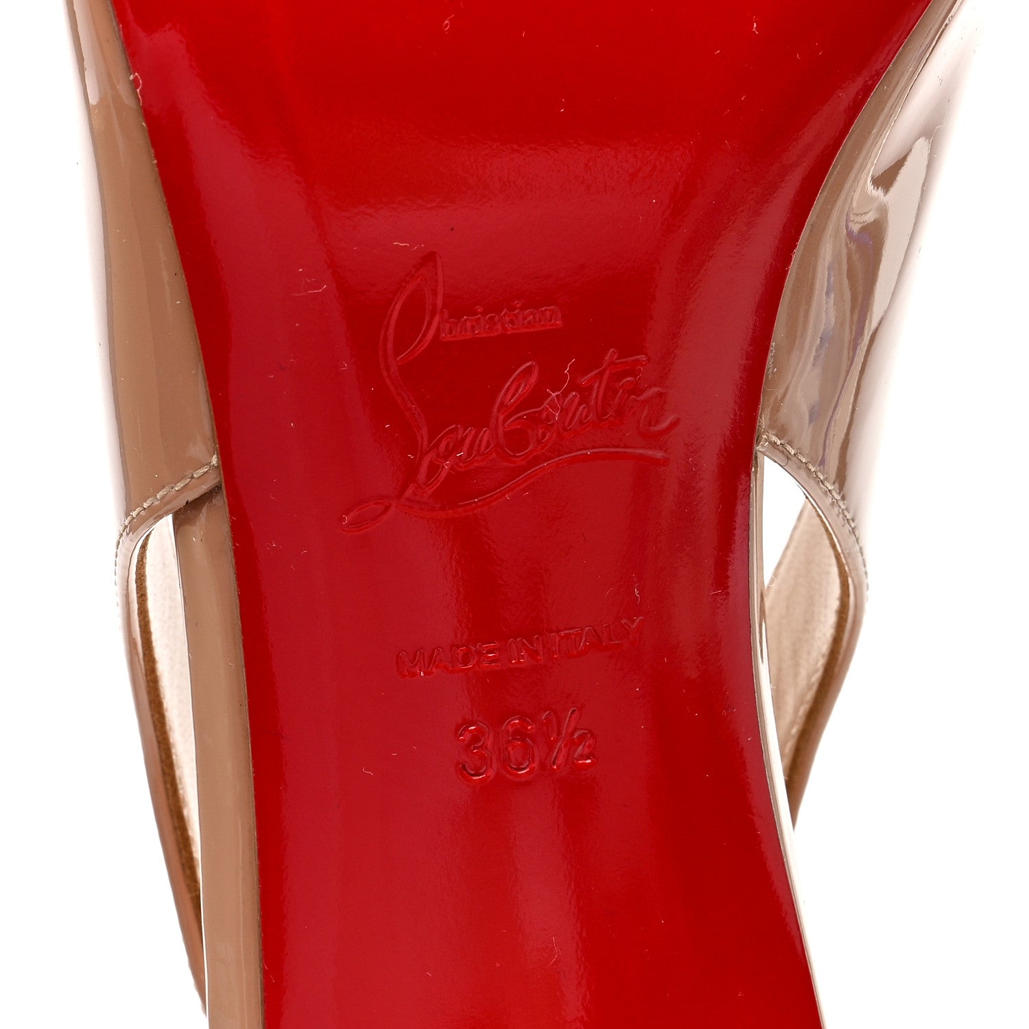 Christian Louboutin Patent Hot Chick Slingback 70 Pumps 36.5 Nude 6 of 9