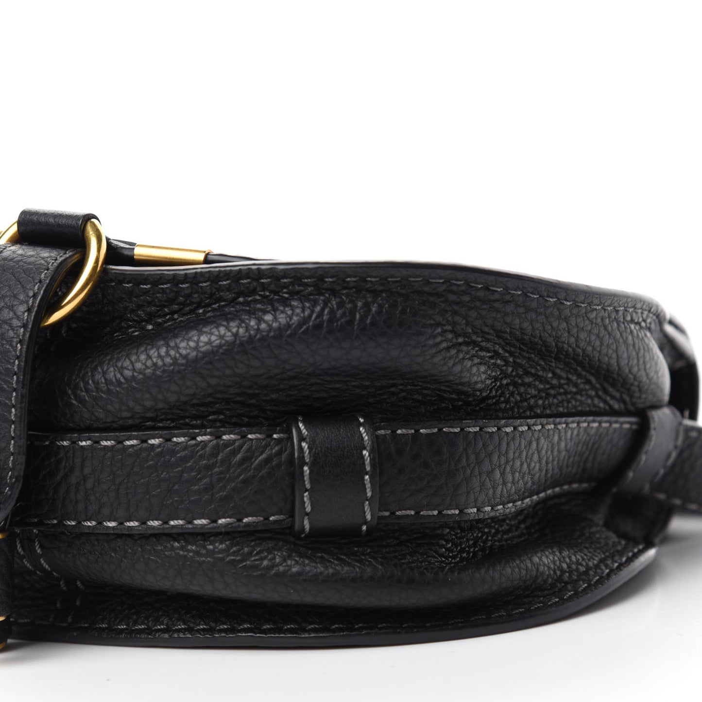 Calfskin Mini Marcie Round Crossbody Bag Black