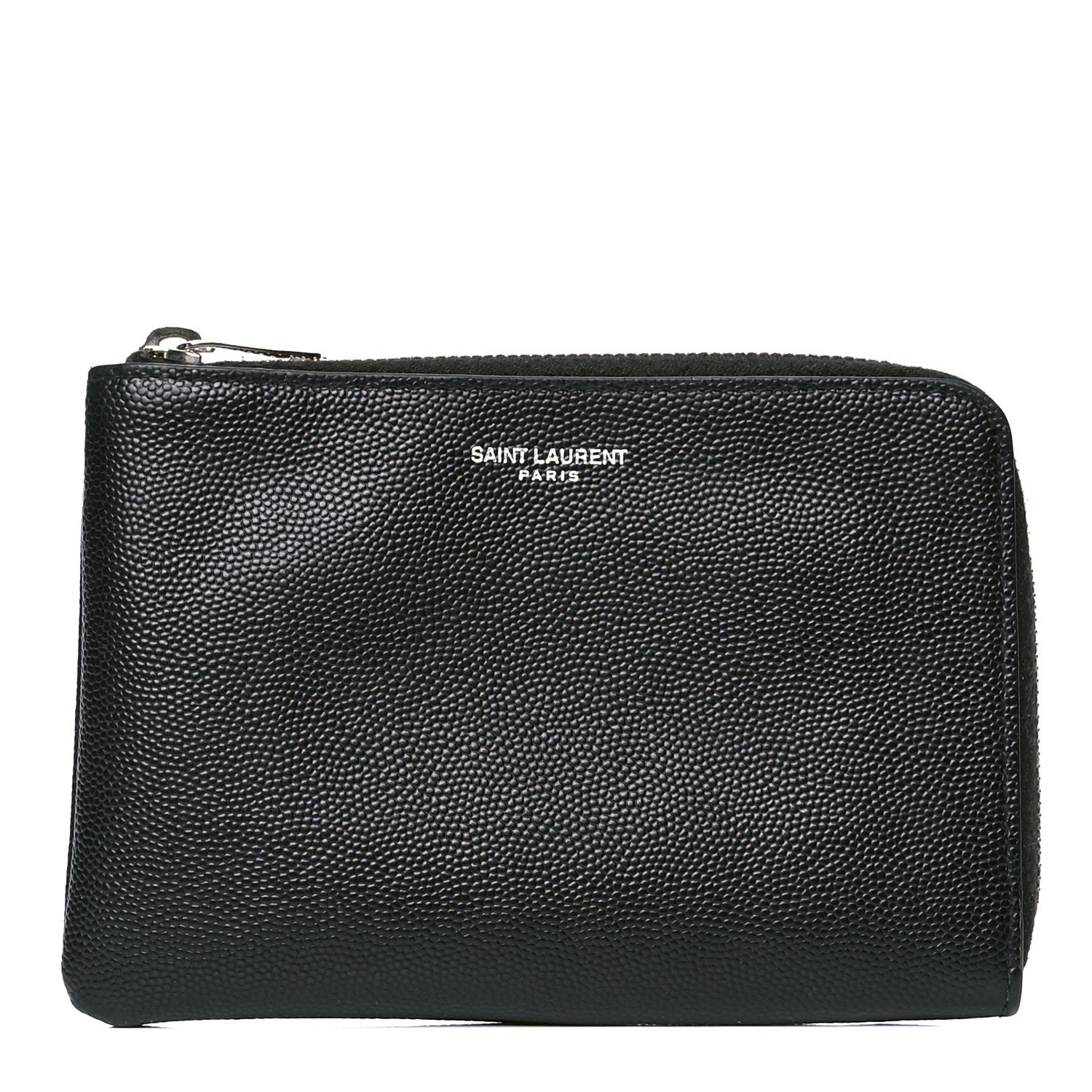 Saint Laurent Grain de Poudre Key Pouch Black 1 of 5