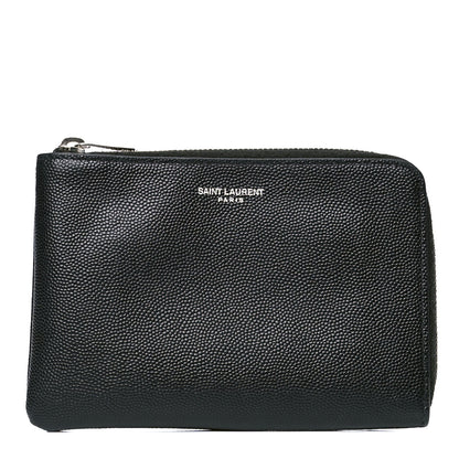 Saint Laurent Grain de Poudre Key Pouch Black 1 of 5