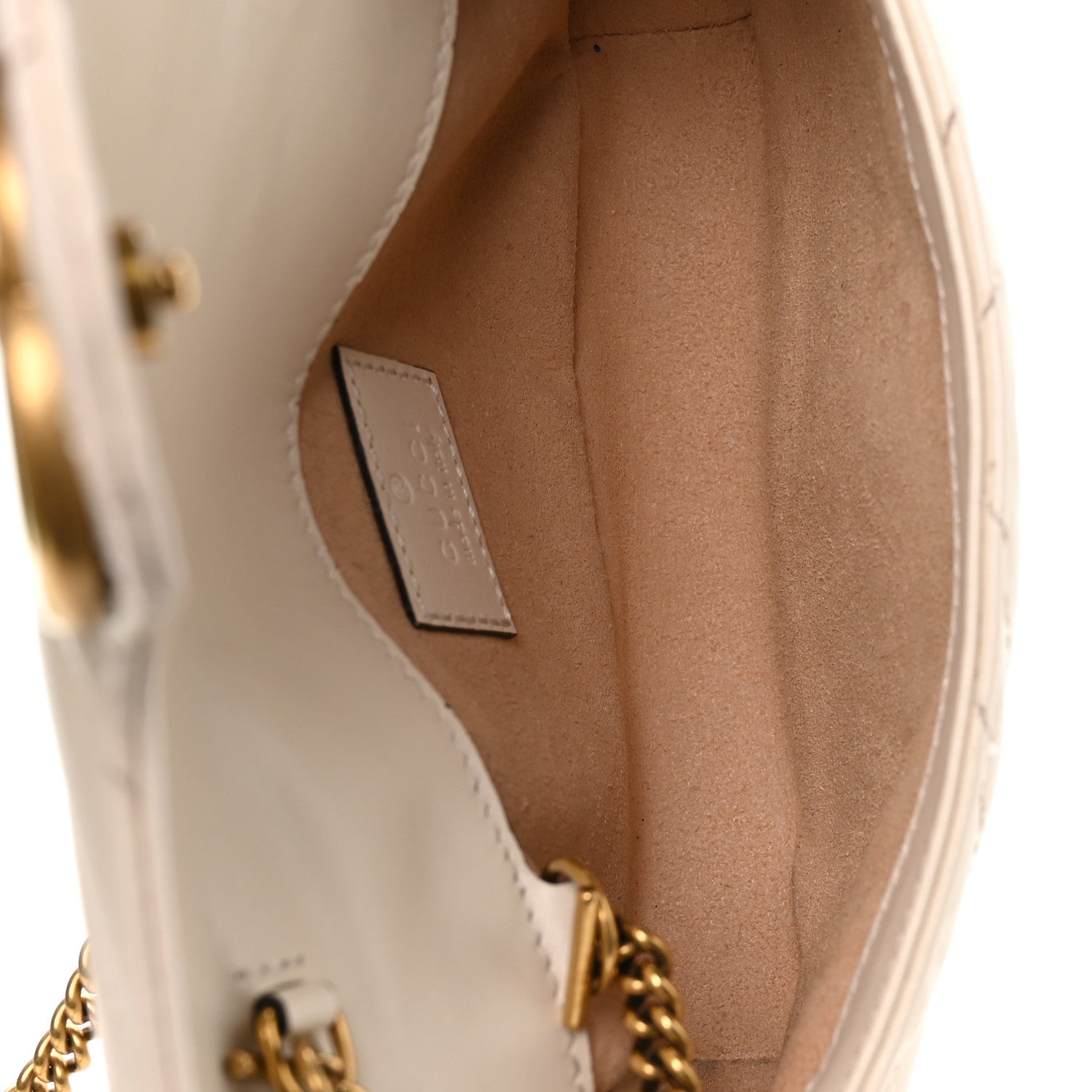 Gucci Calfskin Matelasse Super Mini GG Marmont Shoulder Bag White 5 of 11