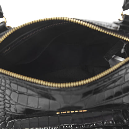 Givenchy Calfskin Crocodile Embossed Small Pandora Black 5 of 10