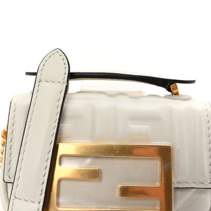 Fendi Nappa Matisse FF Embossed Nano Chain Baguette White 7 of 9