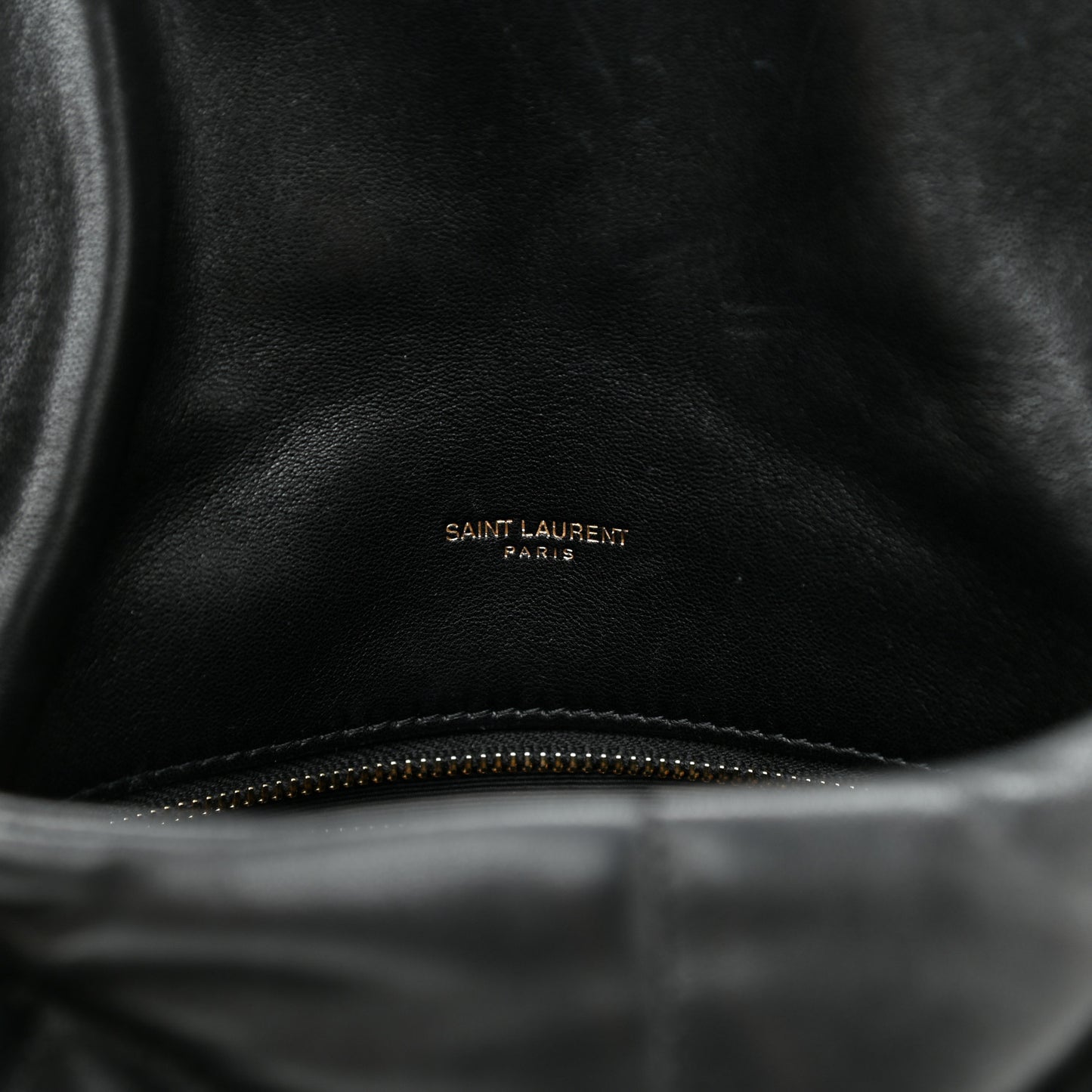 Lambskin Quilted Small Loulou Puffer Monogram Chain Satchel Black