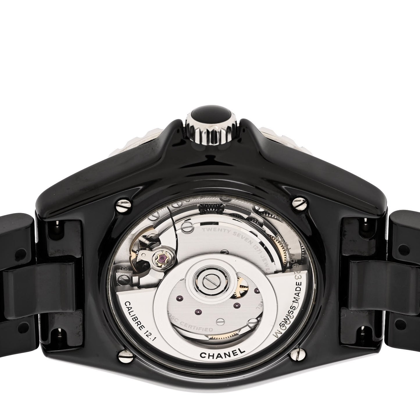 Stainless Steel Ceramic 38mm J12 Phantom Automatic Watch Black