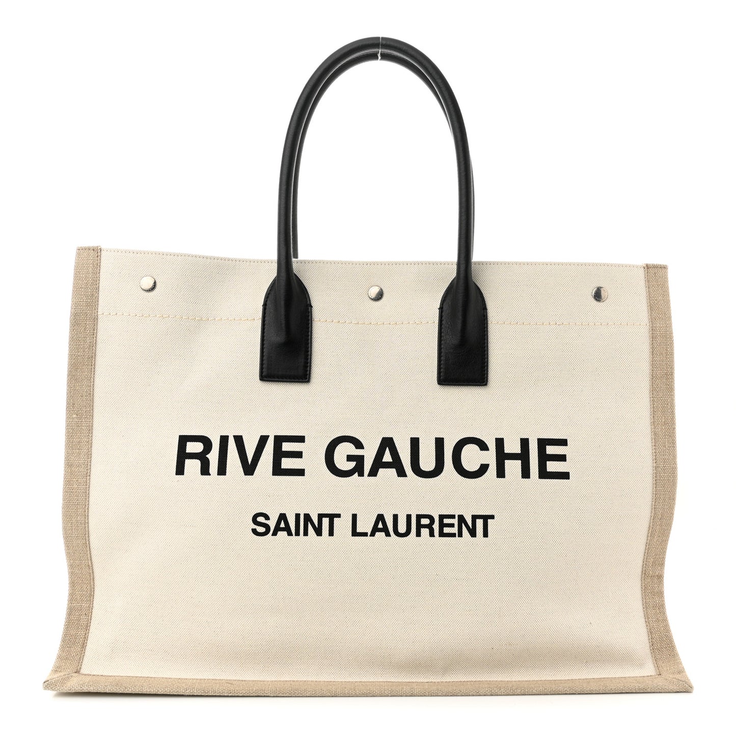 Linen Calfskin Rive Gauche Tote Optic White