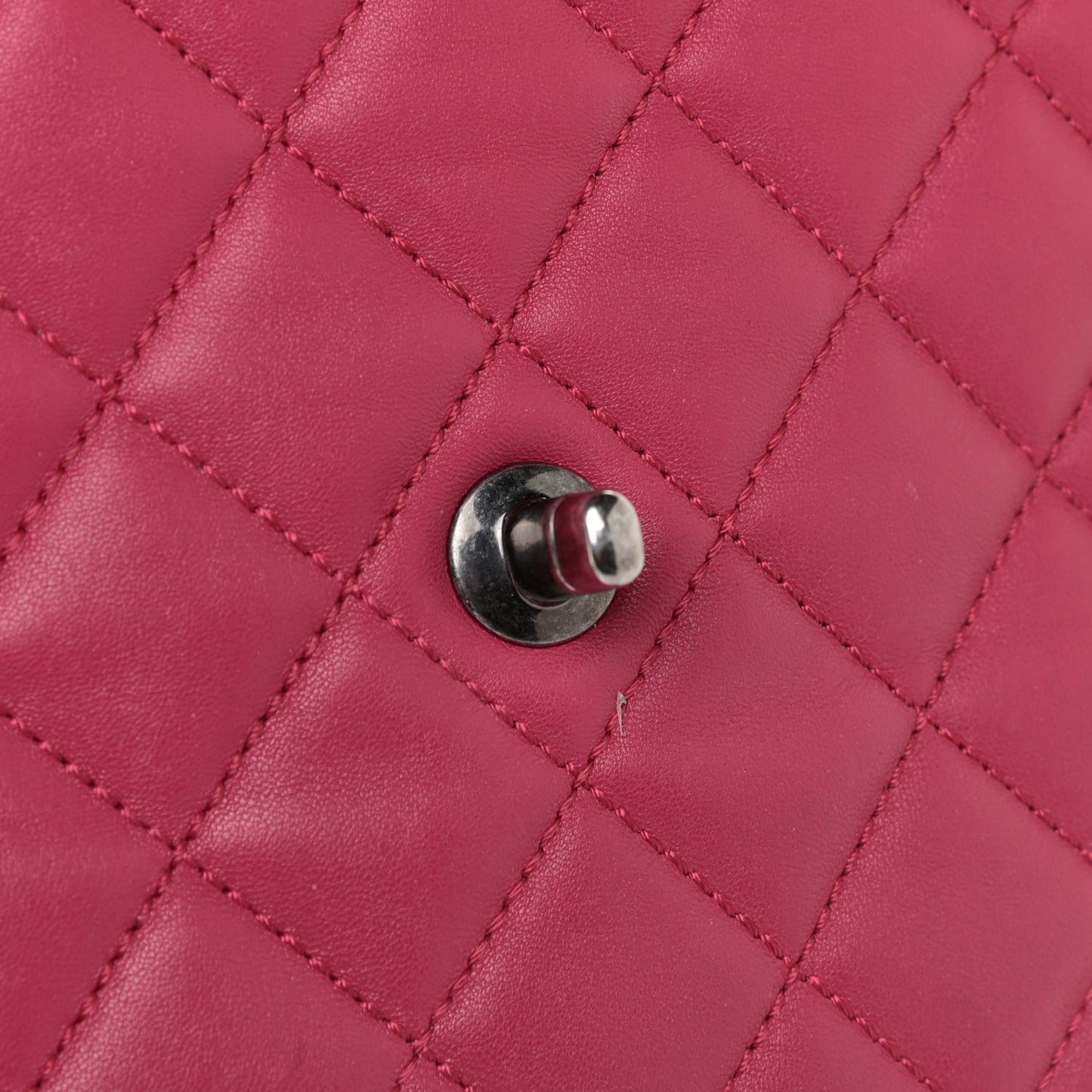 Lambskin Quilted Large Daily Supple Flap Dark Pink