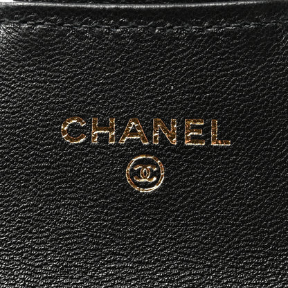 Chanel Lambskin Quilted Flap Card Holder Wallet Black 6 of 9