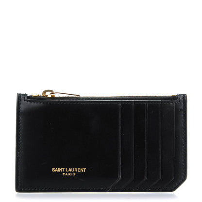 Saint Laurent Calfskin 5 Fragments Zip Pouch Card Holder Black 1 of 7