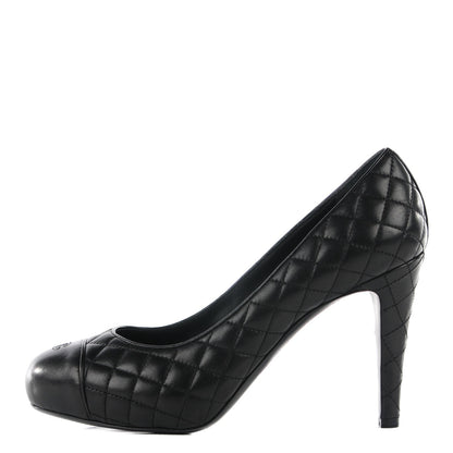 Chanel Lambskin Quilted Pumps 39.5 Black 1 of 6