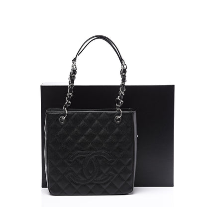 Chanel Caviar Quilted Petit Shopping Tote PST Black 10 of 10