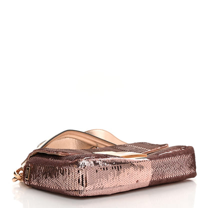 Fendi Sequin Metallic Nappa Pequin Baguette Rame 4 of 10