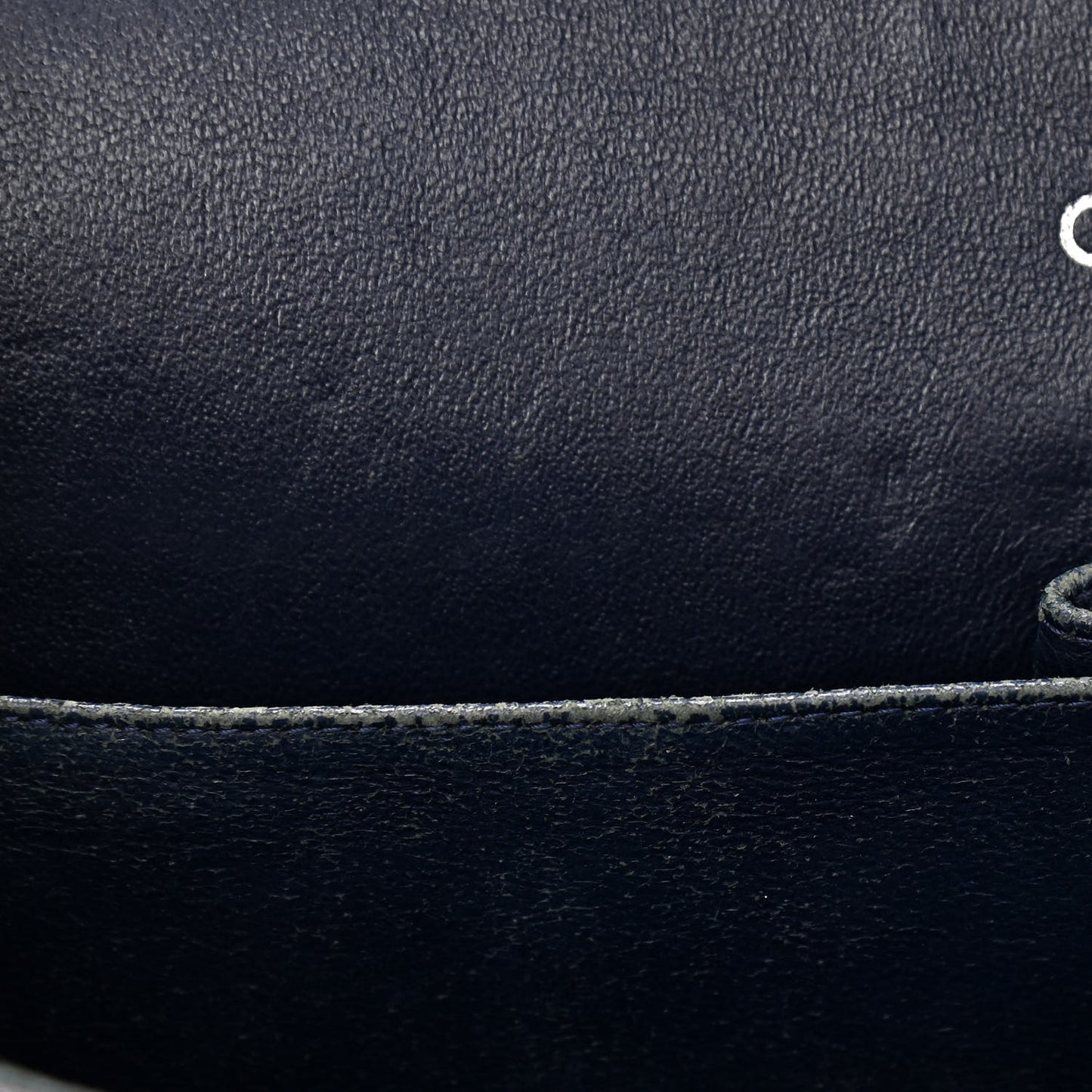 Caviar Quilted Jumbo Double Flap Navy Blue