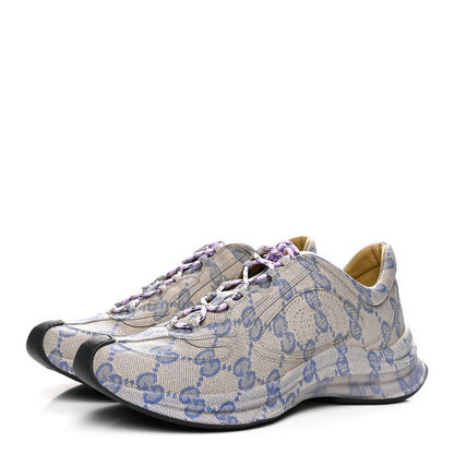 Gucci Ultralight Plume Calfskin Monogram Printed Mens Gucci Run Sneakers 10 Beige Blue 4 of 10