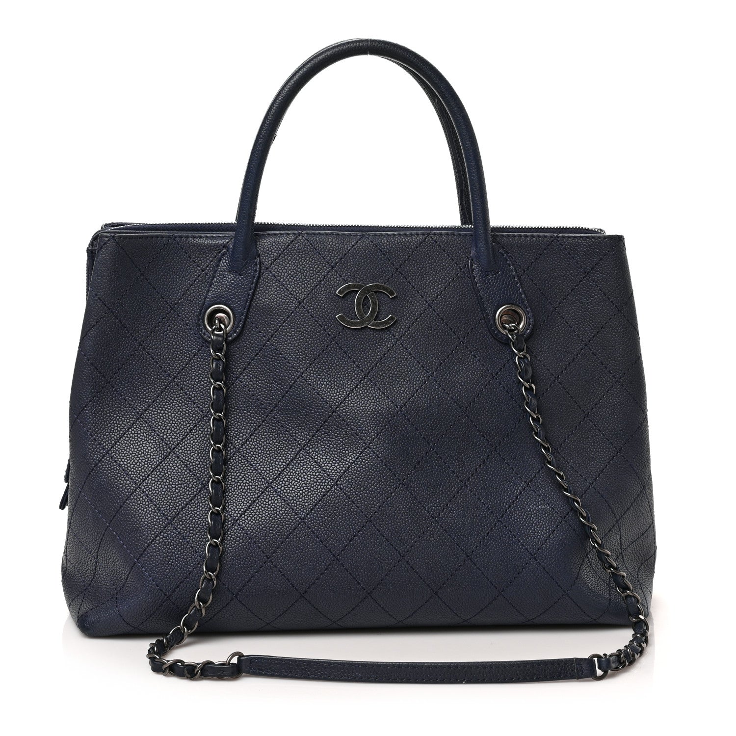Chanel Grained Vegetal Calfskin Urban Shopping Tote Blue 1 of 8