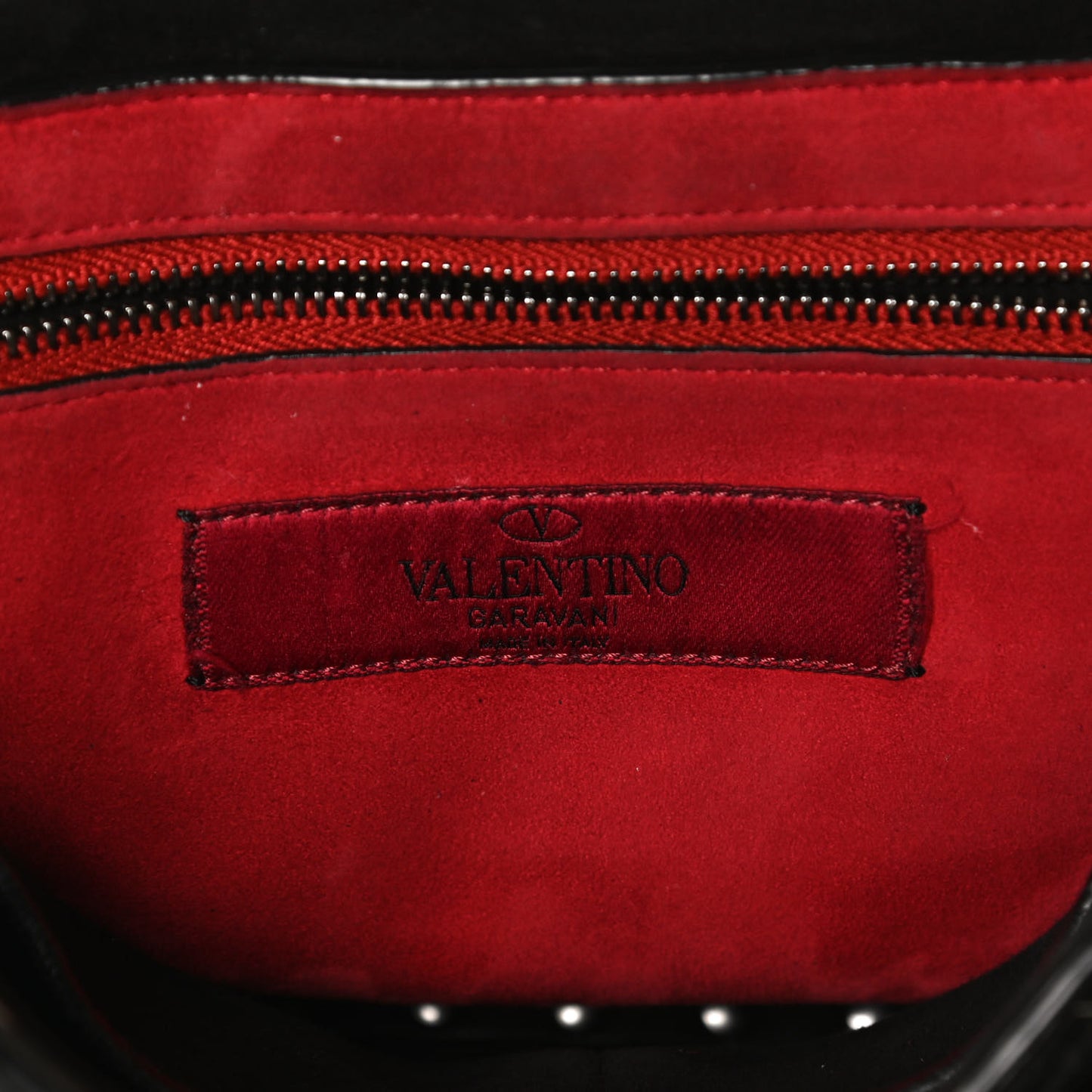 Craquele Nappa Large Rockstud Spike Shoulder Bag Black