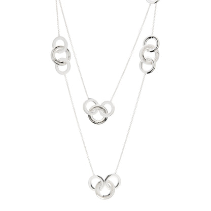 Tiffany Sterling Silver 1837 Interlocking Circles Station Long Necklace 1 of 4