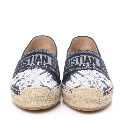 Christian Dior Canvas Tie and Dior Embroidered Granville 15mm Espadrilles 35 Denim 2 of 9