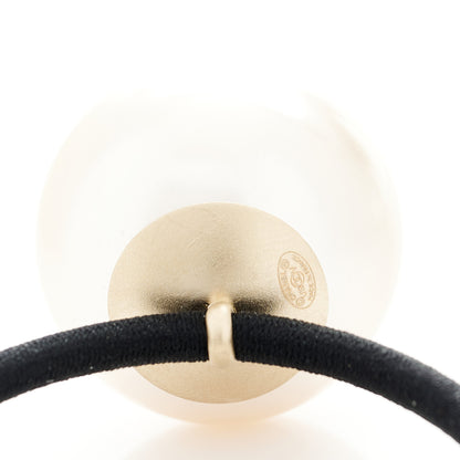 Chanel Pearl CC Hair Tie Black White 3 of 4