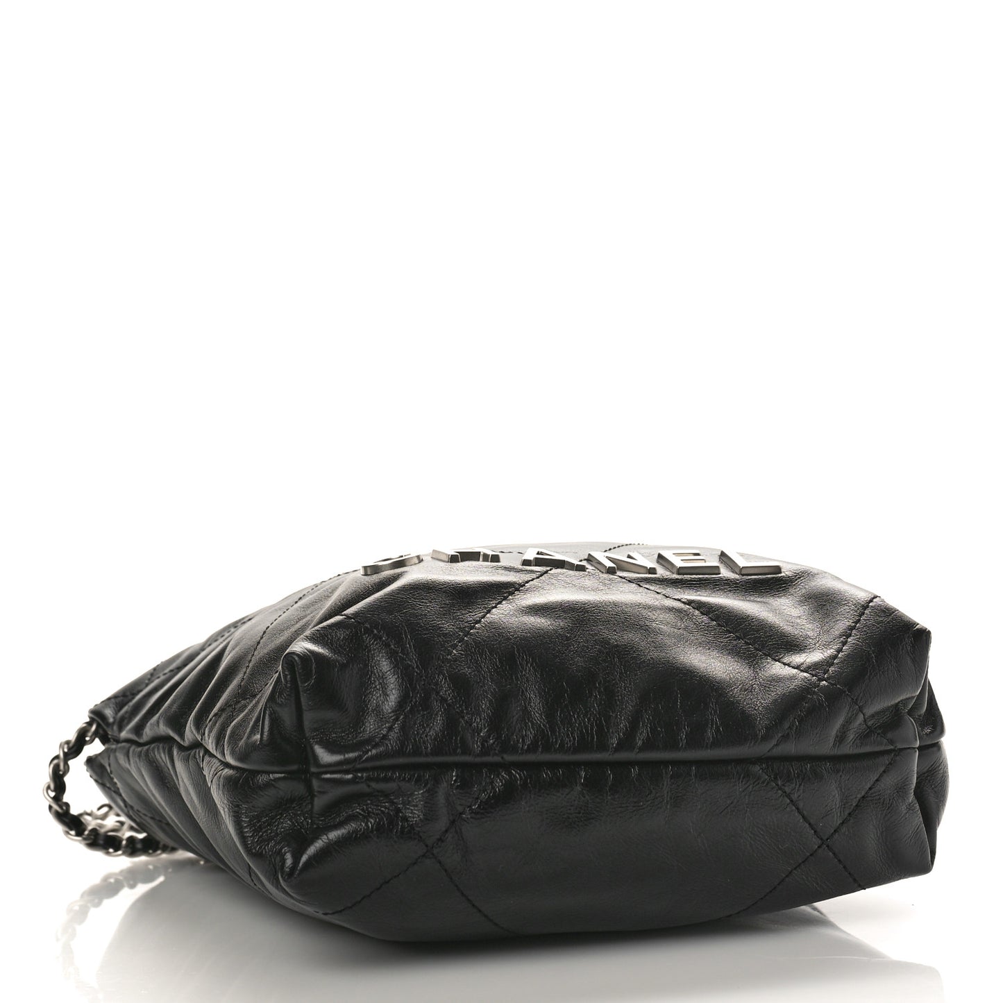 Shiny Calfskin Quilted Mini Chanel 22 Black