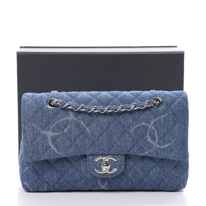 Chanel Denim Quilted CC Print Medium Single Flap Blue 11 of 11
