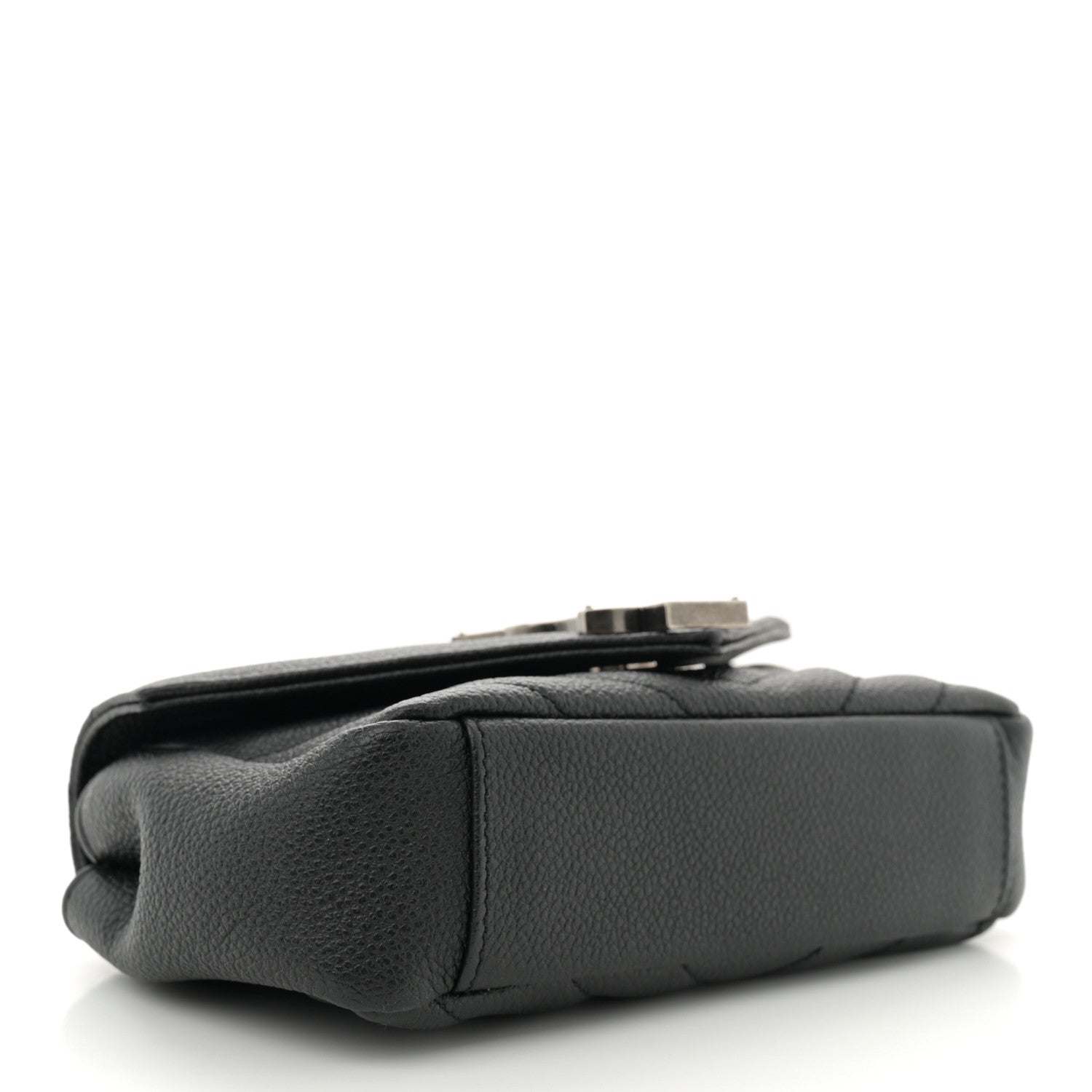 Saint Laurent Grained Calfskin Matelasse Chevron Classic Monogram Baby Chain Bag Black 4 of 11