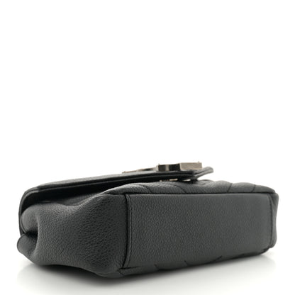 Saint Laurent Grained Calfskin Matelasse Chevron Classic Monogram Baby Chain Bag Black 4 of 11
