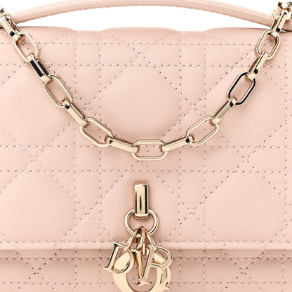 Christian Dior Lambskin Cannage Mini My Dior Top Handle Clutch Rose Poudre 10 of 13